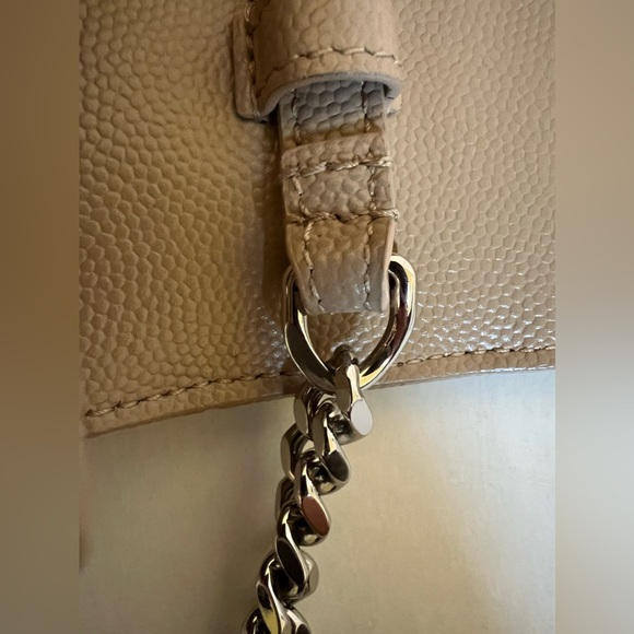 CLASSIC CASSANDRE CHAIN WALLET IN GRAIN DE POUDRE LEATHER DARK BEIGE - Picture 9 of 12